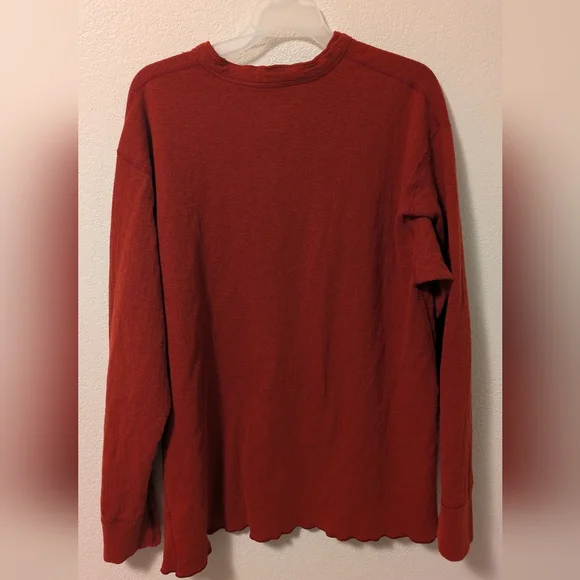 L.L. Bean Red Long Sleeve Wool Blend Tee - Picture 2 of 4